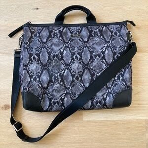 TUMI T-pass Laptop Business Bag in python pattern nylon And Leather